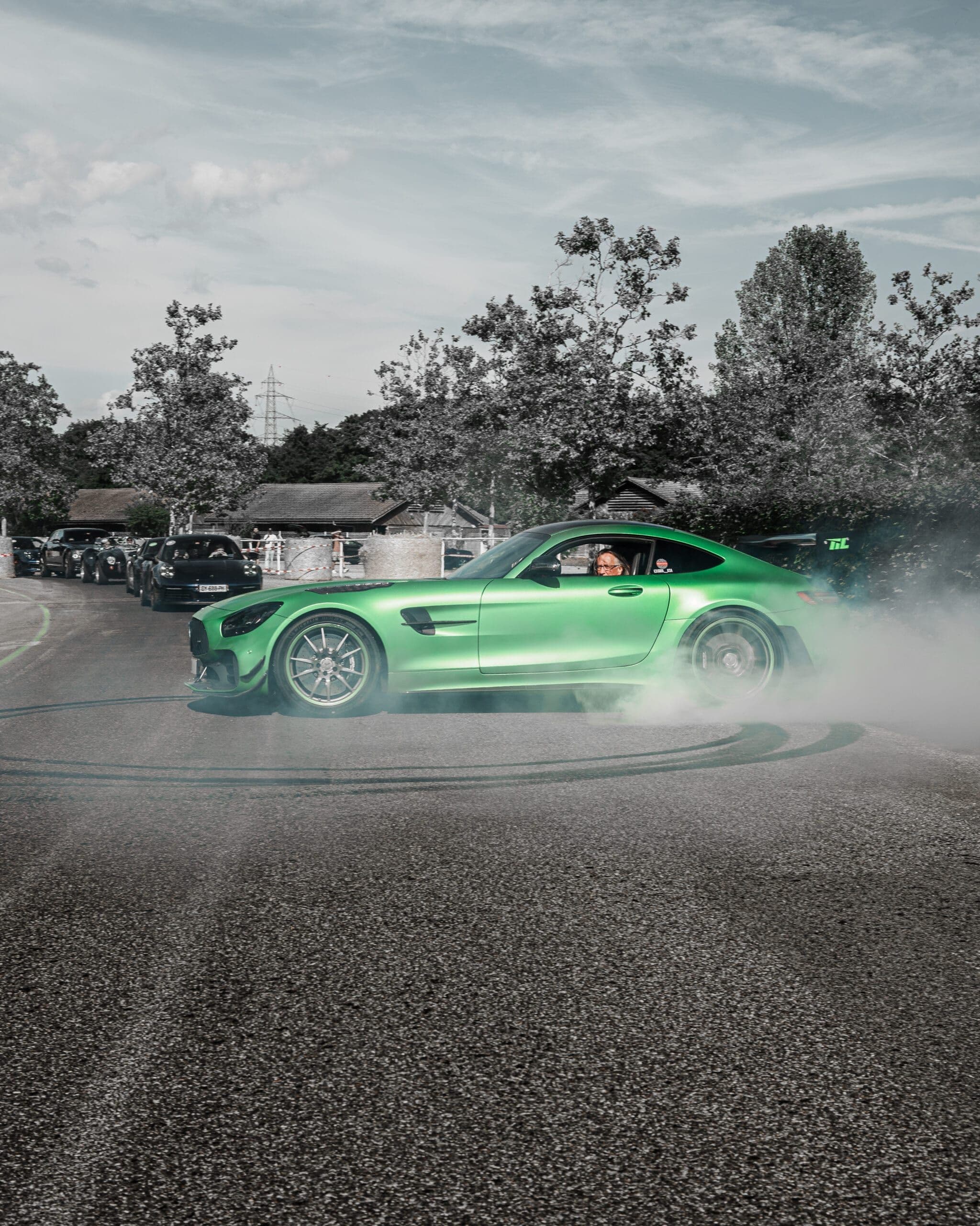 Brand photography Luxembourg: Mercedes AMG GT-R burnout automotive campaign