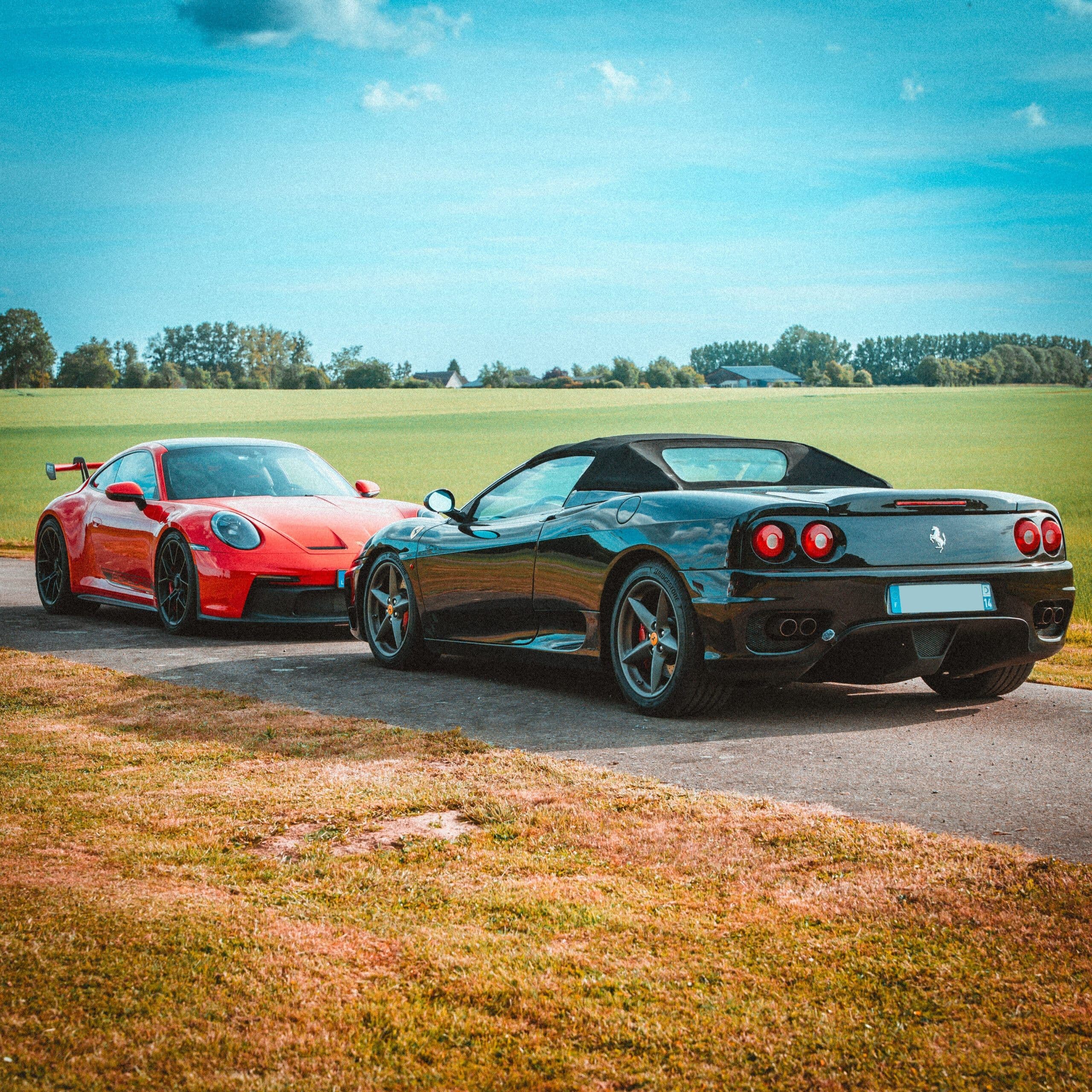 Brand photography Luxembourg: Porsche 911 and Ferrari supercar lineup