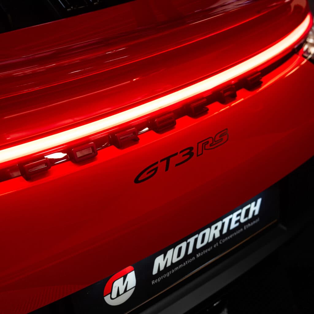 Brand photography Luxembourg: Porsche GT3 RS Motortech rear light detail