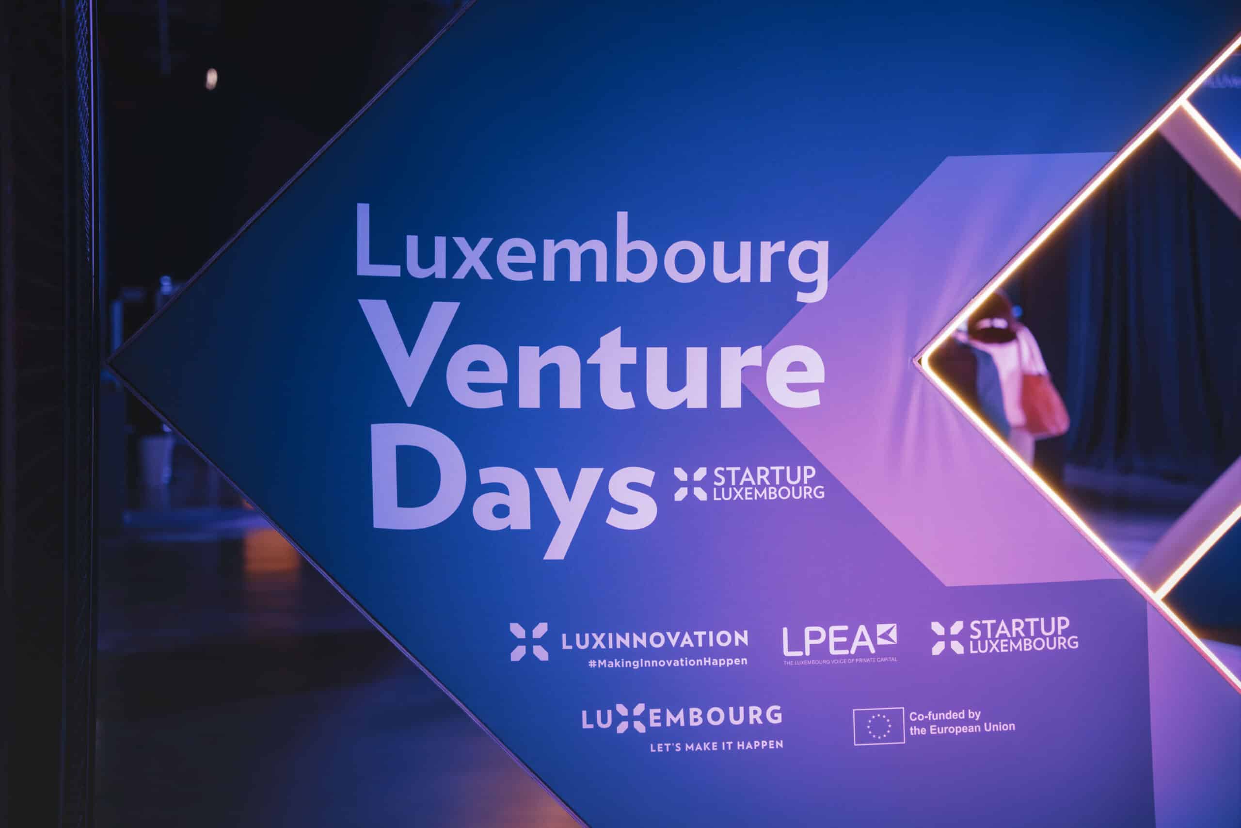 Event photographer Luxembourg: Luxembourg Venture Days startup event signage