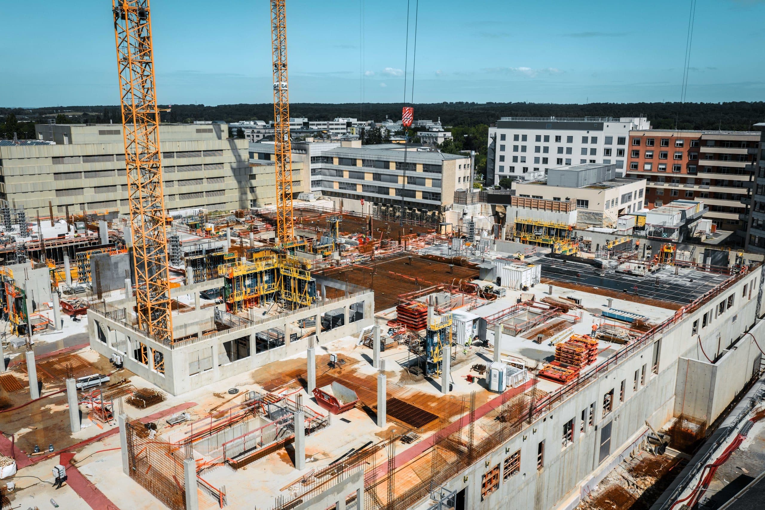 Drone photography Luxembourg: aerial summer construction site view