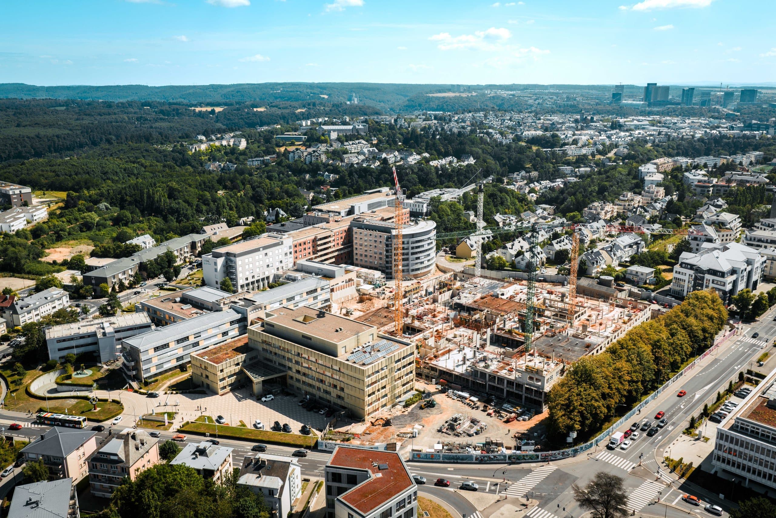 Drone photography Luxembourg: aerial view building development progress