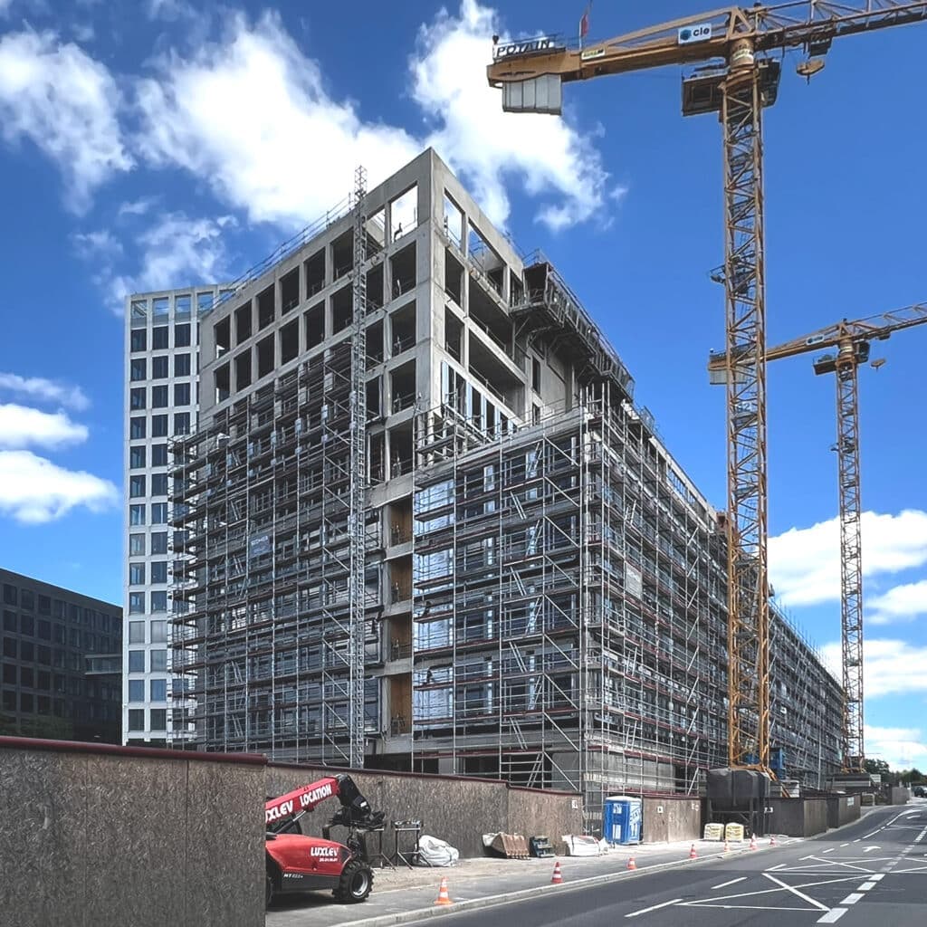Architecture photography Luxembourg: construction site building progress