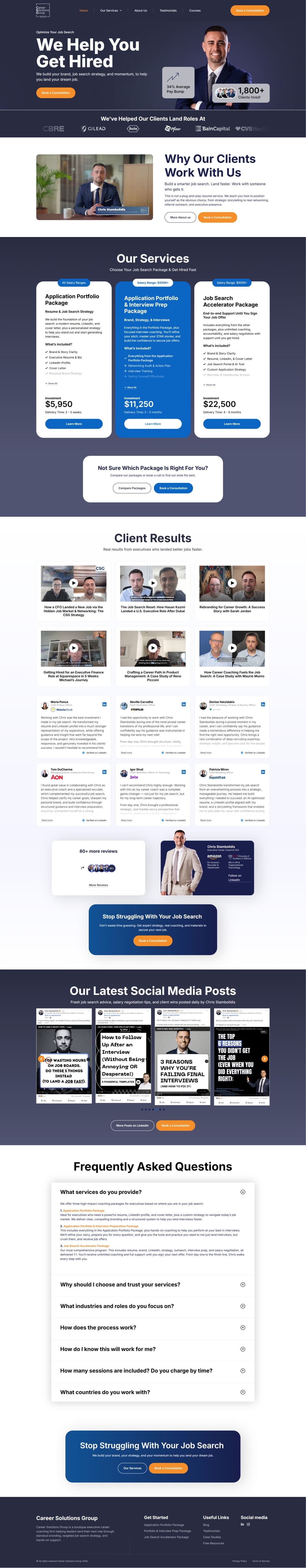 Career Solutions Group coaching website by SHINE