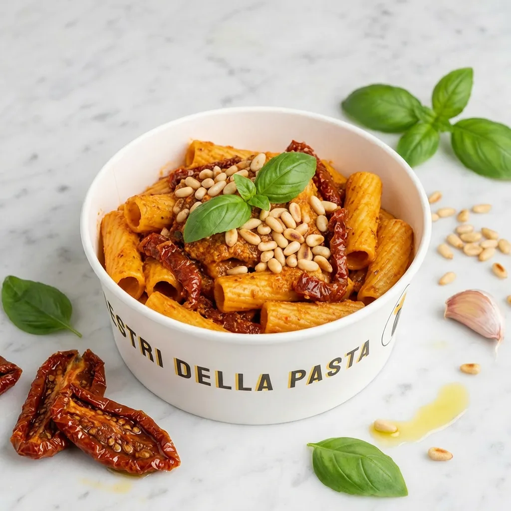 Rigatoni al Pesto Rosso — Maestri della Pasta signature dish