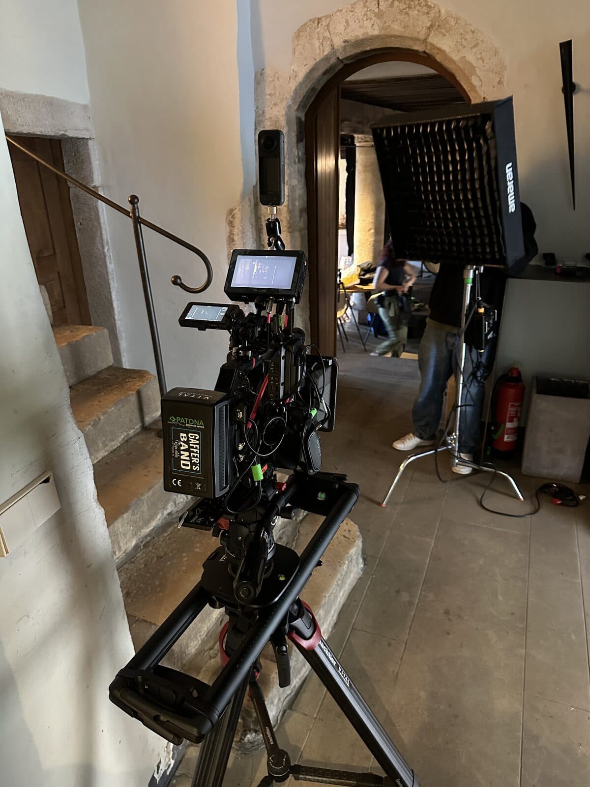 Camera setup in a historic location