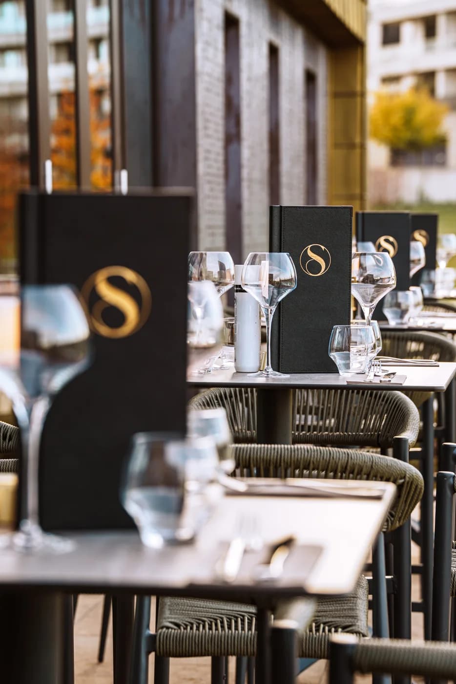 Brasserie S — The menu, stamped with the monogram