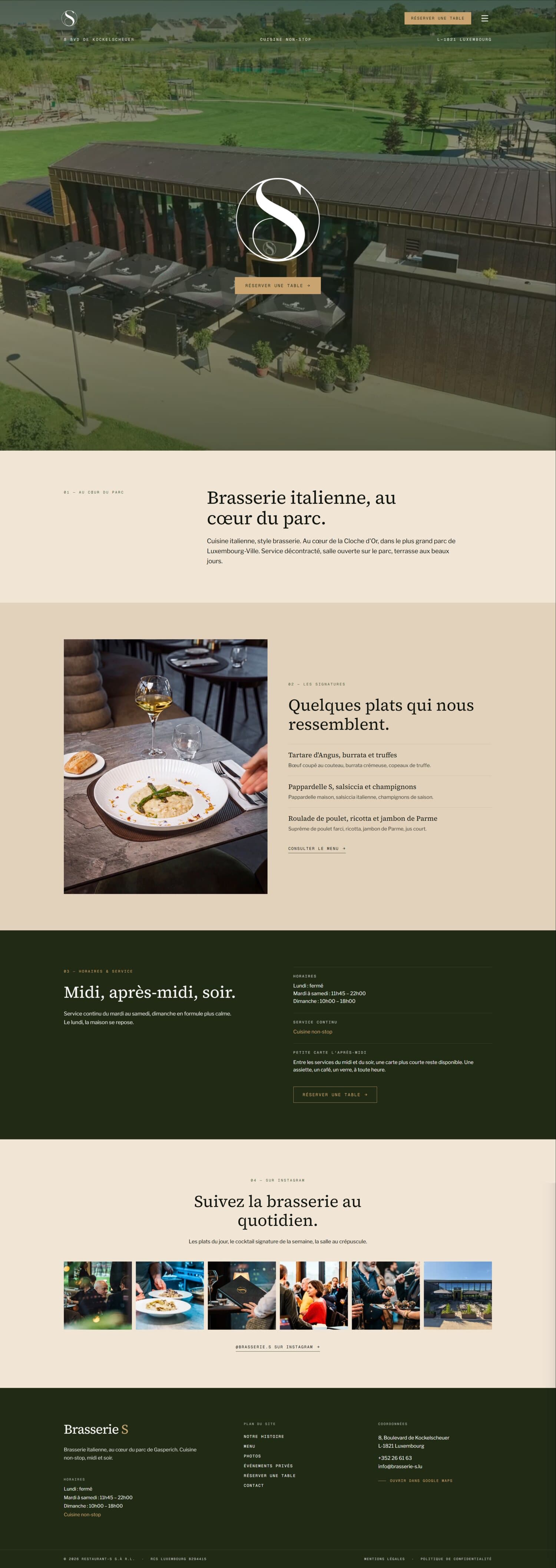 Brasserie S — Full Identity for a Park-Side Brasserie
