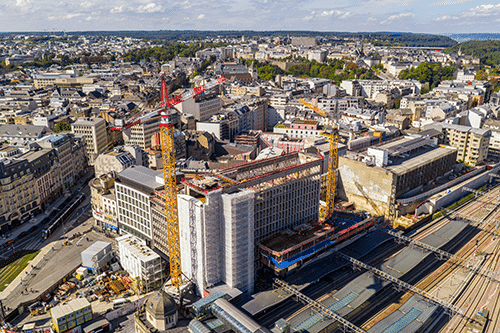 CFL construction site aerial — September 2025