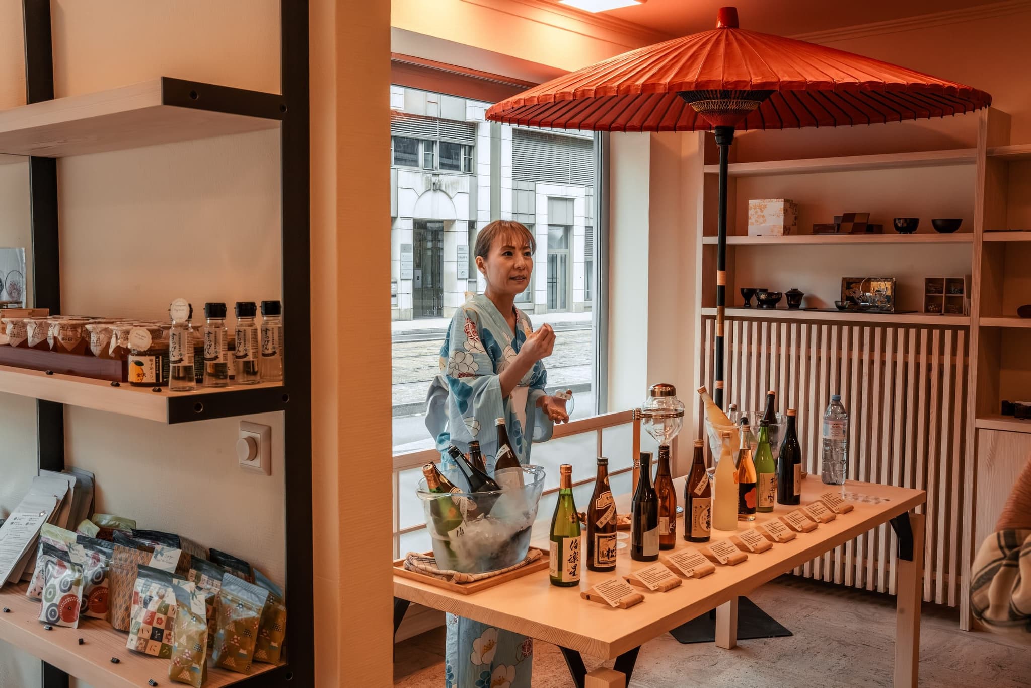 Sake tasting setup