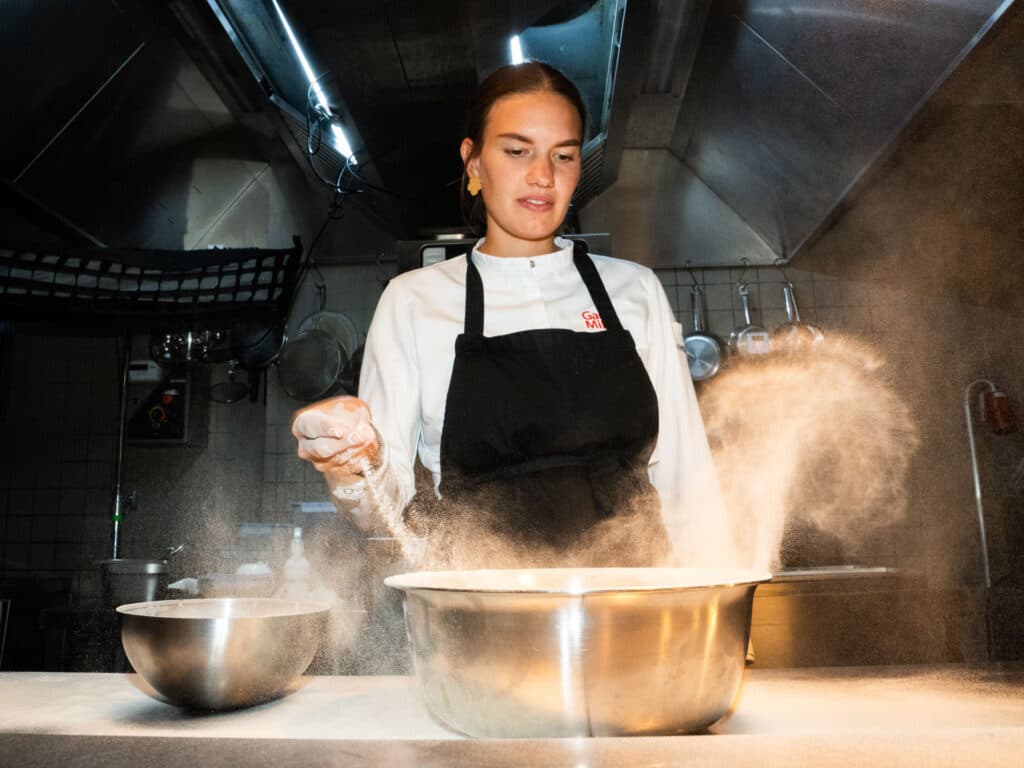 Behind the scenes kitchen setup